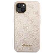 Carcasa Guess 4G Vintage Gold Logo compatibila cu iPhone 14, Roz