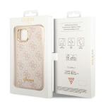 Carcasa Guess 4G Vintage Gold Logo compatibila cu iPhone 14, Roz 9 - lerato.ro
