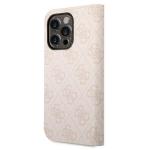 Carcasa flip cover Guess 4G Vintage Gold Logo compatibila cu iPhone 14 Pro Max, Roz 3 - lerato.ro