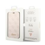 Carcasa flip cover Guess 4G Vintage Gold Logo compatibila cu iPhone 14 Pro Max, Roz 8 - lerato.ro