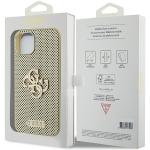 Carcasa Guess Perforated 4G Glitter compatibila cu iPhone 15, Gold 9 - lerato.ro
