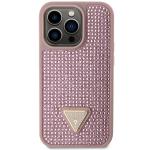 Carcasa Guess Rhinestone Triangle compatibila cu iPhone 14 Pro, Roz 2 - lerato.ro
