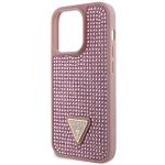 Carcasa Guess Rhinestone Triangle compatibila cu iPhone 14 Pro, Roz 7 - lerato.ro