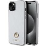 Carcasa Guess 4G Strass Metal Logo  compatibila cu iPhone 15 Plus, Siver 4 - lerato.ro