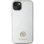 Carcasa Guess 4G Strass Metal Logo  compatibila cu iPhone 15 Plus, Siver 2 - lerato.ro