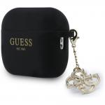 Carcasa Guess Silicone 4G Charm compatibila cu Apple AirPods Pro 3, Negru 4 - lerato.ro