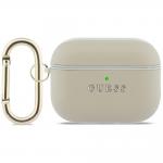 Carcasa Guess Grained Classic Logo Hook compatibila cu Apple AirPods Pro 3, Gold 2 - lerato.ro