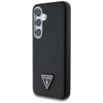 Carcasa Guess Grained Triangle Logo cu MagSafe compatibila cu Samsung Galaxy S25, Negru 3 - lerato.ro