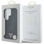 Carcasa Guess Grained Triangle Logo cu MagSafe compatibila cu Samsung Galaxy S25 Ultra, Negru 9 - lerato.ro