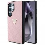 Carcasa Guess Hot Stamp 4G Pattern Triangle Metal Logo compatibila cu Samsung Galaxy S25 Ultra, Roz 4 - lerato.ro