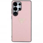 Carcasa Guess Hot Stamp 4G Pattern Triangle Metal Logo compatibila cu Samsung Galaxy S25 Ultra, Roz 2 - lerato.ro