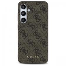 Carcasa Guess 4G Big Metal Gold Logo compatibila cu Samsung Galaxy S24 FE, Maro