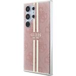 Carcasa Guess IML 4G Gold Stripe compatibila cu Samsung Galaxy S24 Ultra, Roz 3 - lerato.ro