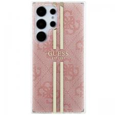 Carcasa Guess IML 4G Gold Stripe compatibila cu Samsung Galaxy S24 Ultra, Roz
