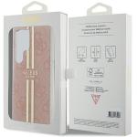 Carcasa Guess IML 4G Gold Stripe compatibila cu Samsung Galaxy S24 Ultra, Roz 9 - lerato.ro