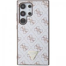 Carcasa Guess 4G Triangle Metal Logo compatibila cu Samsung Galaxy S24 Ultra, Alb