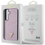 Carcasa Guess Rhinestone Triangle compatibila cu Samsung Galaxy S24 Plus, Roz 9 - lerato.ro