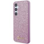 Carcasa Guess Glitter Script compatibila cu Samsung Galaxy S24 Plus, Roz 3 - lerato.ro