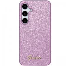 Carcasa Guess Glitter Script compatibila cu Samsung Galaxy S24 Plus, Roz