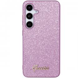 Carcasa Guess Glitter Script compatibila cu Samsung Galaxy S24 Plus, Roz