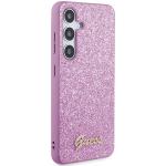 Carcasa Guess Glitter Script compatibila cu Samsung Galaxy S24 Plus, Roz 5 - lerato.ro