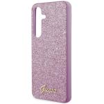 Carcasa Guess Glitter Script compatibila cu Samsung Galaxy S24 Plus, Roz 7 - lerato.ro