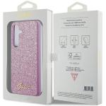 Carcasa Guess Glitter Script compatibila cu Samsung Galaxy S24 Plus, Roz 9 - lerato.ro