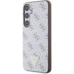 Carcasa Guess 4G Triangle Metal Logo compatibila cu Samsung Galaxy S24 Plus, Alb 3 - lerato.ro