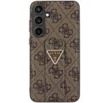 Carcasa Guess Grip Stand 4G Triangle Strass compatibila cu Samsung Galaxy S24 Plus, Maro 2 - lerato.ro