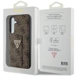 Carcasa Guess Grip Stand 4G Triangle Strass compatibila cu Samsung Galaxy S24 Plus, Maro 9 - lerato.ro