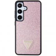 Carcasa Guess Rhinestone Triangle compatibila cu Samsung Galaxy S24, Roz
