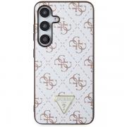 Carcasa Guess 4G Triangle Metal Logo compatibila cu Samsung Galaxy S24, Alb
