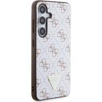 Carcasa Guess 4G Triangle Metal Logo compatibila cu Samsung Galaxy S24, Alb 5 - lerato.ro