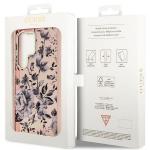 Carcasa Guess Flower Collection compatibila cu Samsung Galaxy S23 Ultra, Roz 9 - lerato.ro