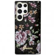 Carcasa Guess Flower Collection compatibila cu Samsung Galaxy S23 Ultra, Negru