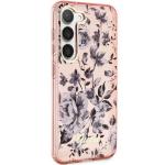 Carcasa Guess Flower Collection compatibila cu Samsung Galaxy S23, Roz 5 - lerato.ro