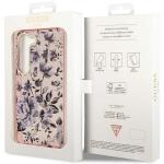 Carcasa Guess Flower Collection compatibila cu Samsung Galaxy S23, Roz 9 - lerato.ro