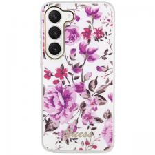 Carcasa Guess Flower Collection compatibila cu Samsung Galaxy S23, Alb