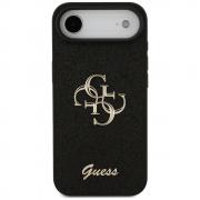Carcasa Guess Fixed Glitter Big 4G compatibila cu iPhone 17 Air, Negru