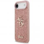 Carcasa Guess Fixed Glitter Big 4G compatibila cu iPhone 17 Air, Roz 3 - lerato.ro
