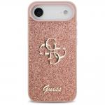 Carcasa Guess Fixed Glitter Big 4G compatibila cu iPhone 17 Air, Roz 2 - lerato.ro
