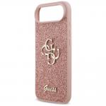 Carcasa Guess Fixed Glitter Big 4G compatibila cu iPhone 17 Air, Roz 7 - lerato.ro