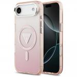 Carcasa Guess IML Gradient Triangle Logo cu MagSafe compatibila cu iPhone 17 Air, Roz 4 - lerato.ro
