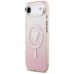 Carcasa Guess IML Gradient Triangle Logo cu MagSafe compatibila cu iPhone 17 Air, Roz 3 - lerato.ro