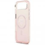 Carcasa Guess IML Gradient Triangle Logo cu MagSafe compatibila cu iPhone 17 Air, Roz 7 - lerato.ro