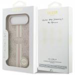 Carcasa Guess 4G Printed Stripes cu MagSafe compatibila cu iPhone 17 Air, Roz 9 - lerato.ro