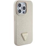 Carcasa Guess Croco Triangle Metal Logo compatibila cu iPhone 15 Pro Max, Gold 5 - lerato.ro