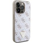Carcasa Guess 4G Triangle Metal Logo compatibila cu iPhone 15 Pro Max, Alb 5 - lerato.ro