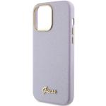 Carcasa Guess Glitter Glossy Script compatibila cu iPhone 15 Pro Max, Violet 7 - lerato.ro