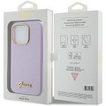 Carcasa Guess Glitter Glossy Script compatibila cu iPhone 15 Pro Max, Violet 9 - lerato.ro